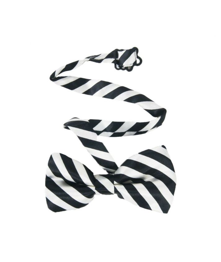 vlinderstrik met zwart witte streep
