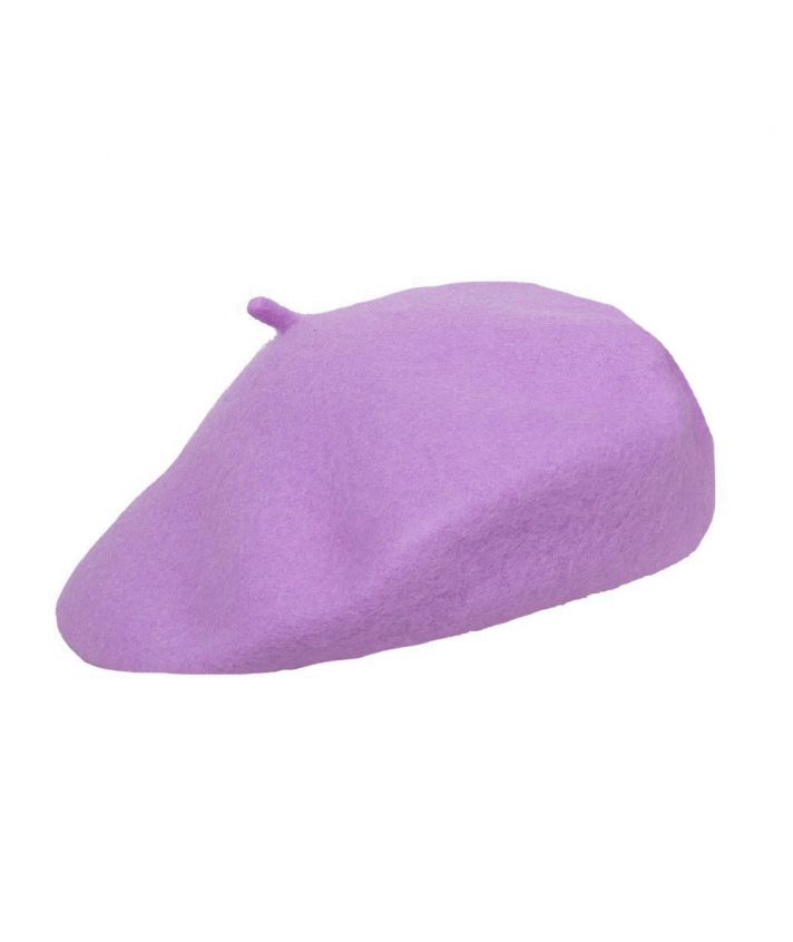 Wollen Franse baret in lila