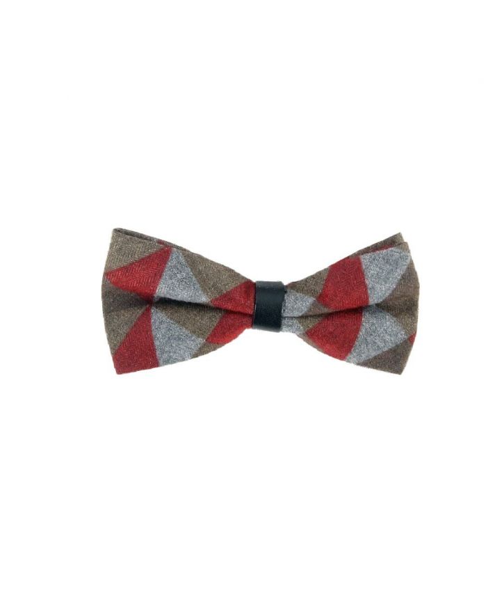 Wollen vlinderstrik met grafish design