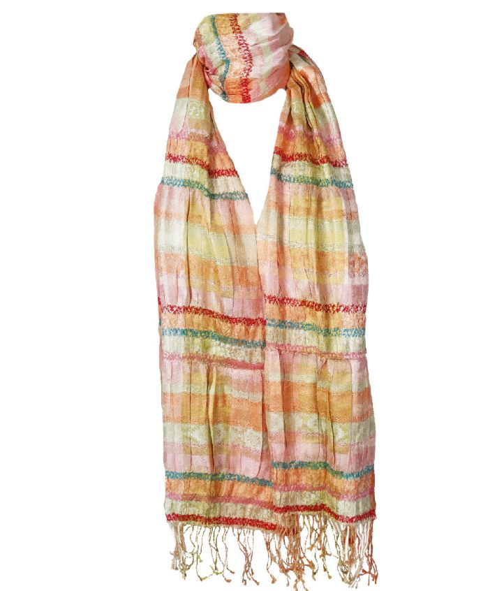 Zijden pashmina sjaal met pasteltinten