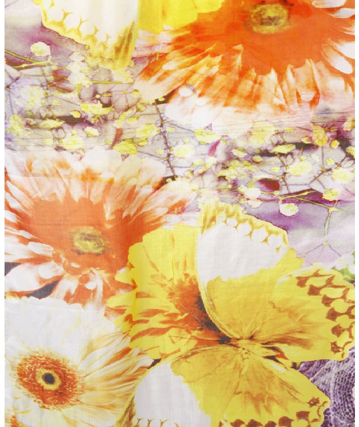 Zijden sjaal met fotoprint van kleurrijke bloemen