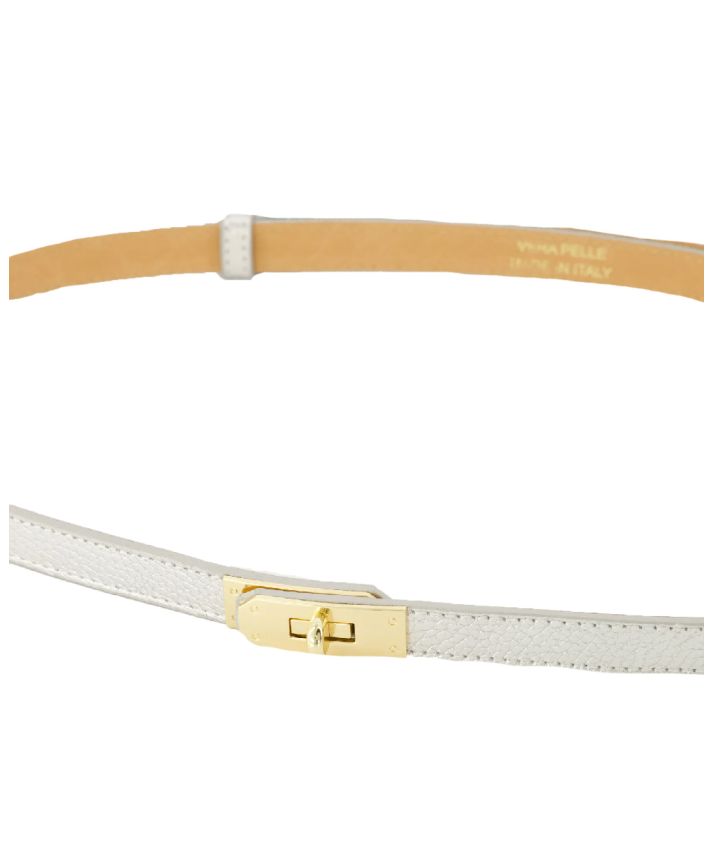 Luna leren riem in zilver