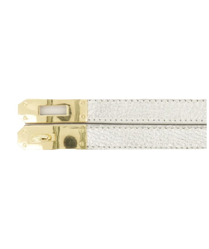 Luna leren riem in zilver