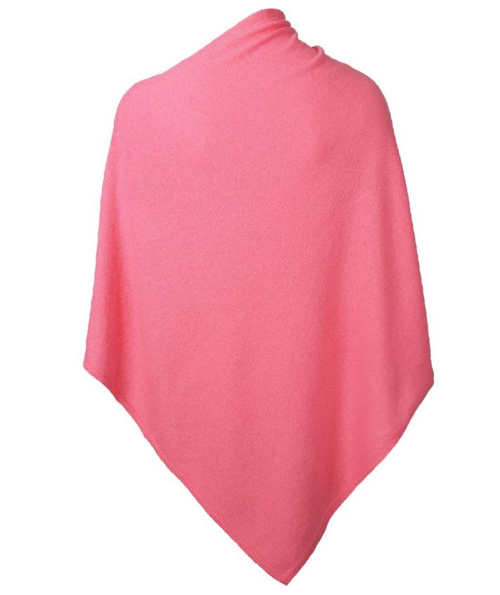 Zuurstok roze kasjmier-blend poncho