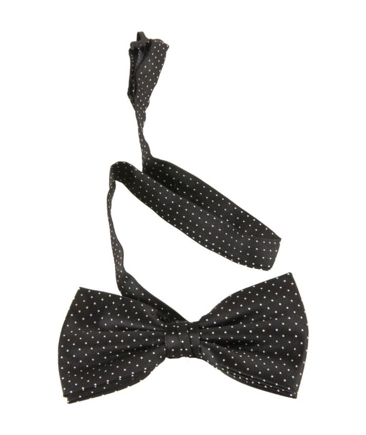Zwart witte zijden polka dot strik