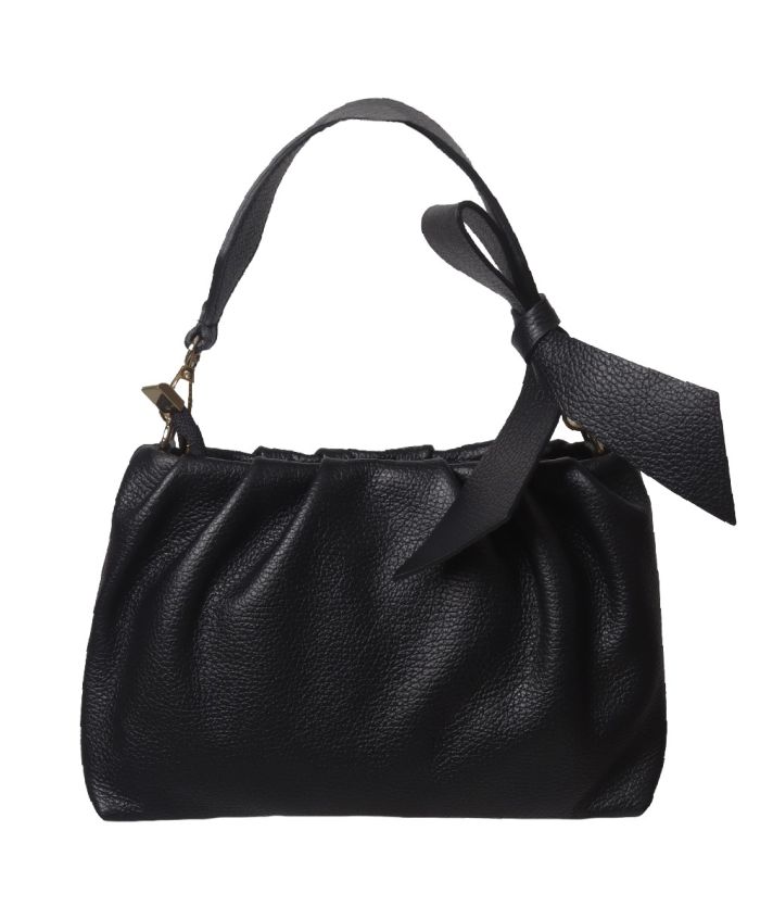 Lederen handtas met strik