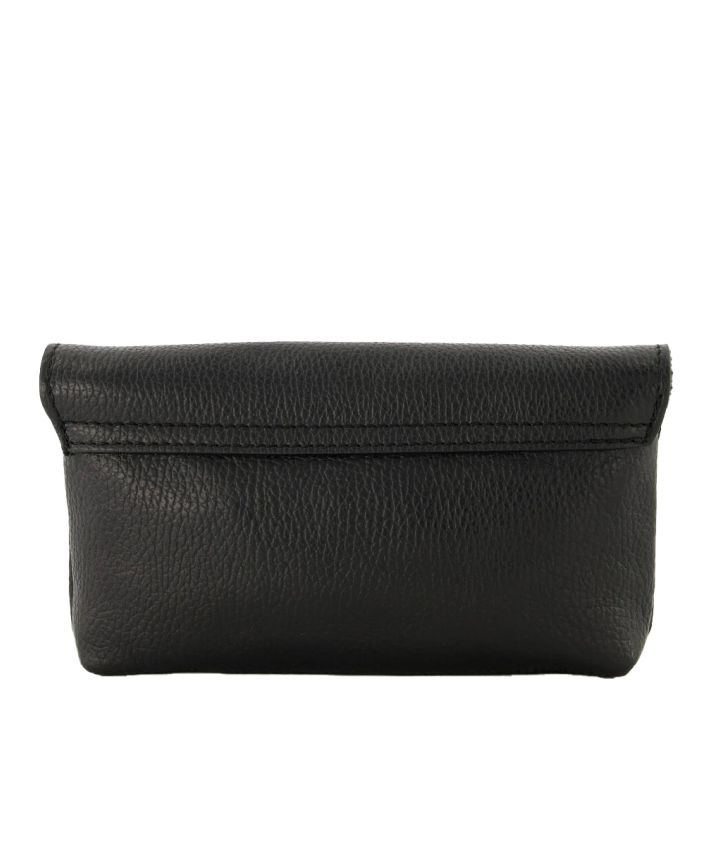 Helene lederen clutch in zwart