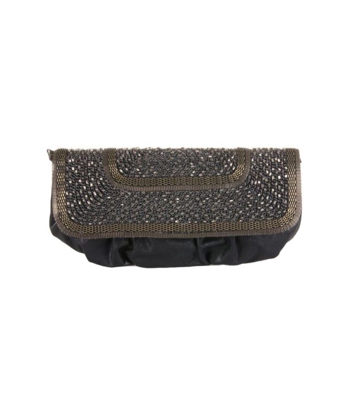 Zwarte immitatie leren clutch