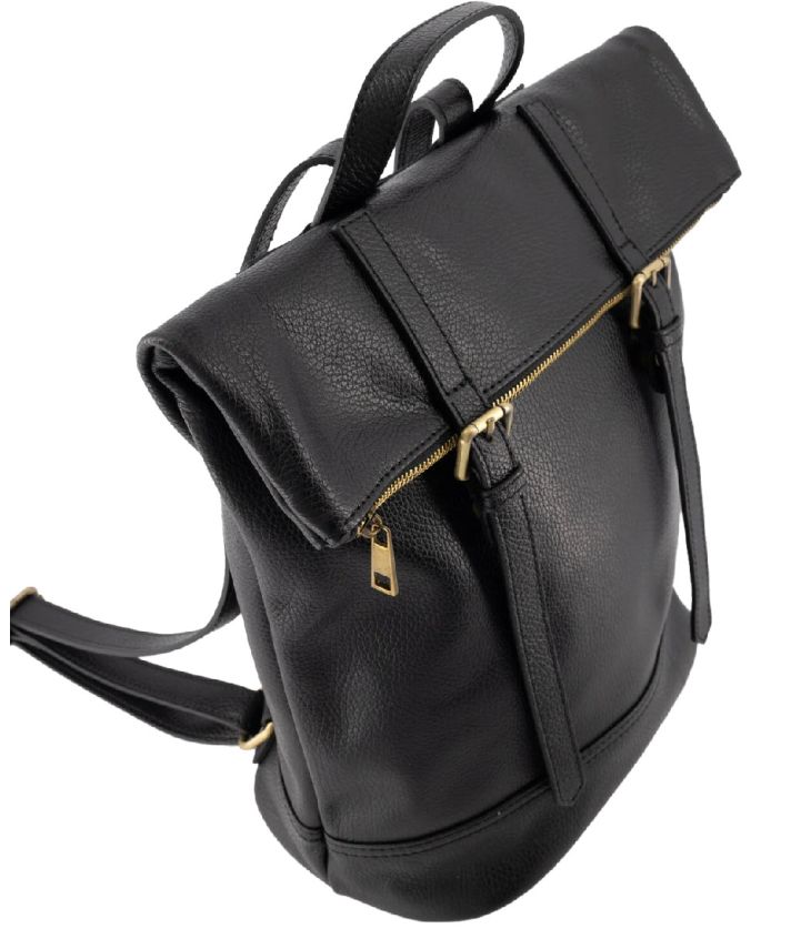 Elza lederen rugtas in zwart