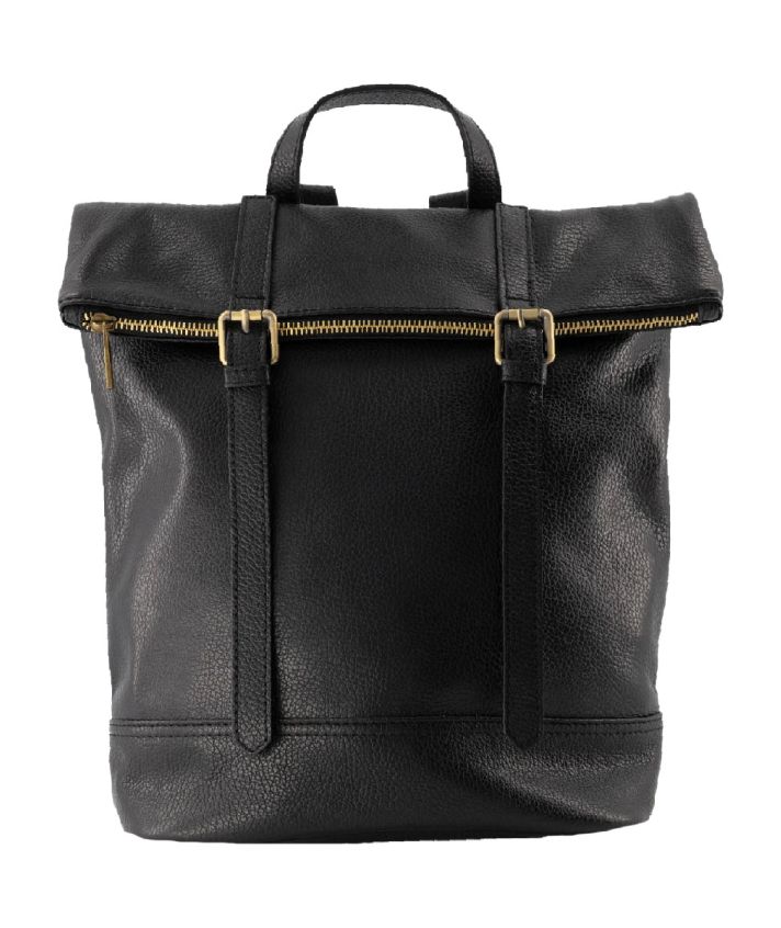 Elza lederen rugtas in zwart