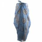 Jeansblauwe sarong met Griekse ornamenten print 