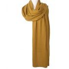 Kasjmier-blend sjaal/omslagdoek in okergeel