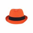 Oranje fedora hoed