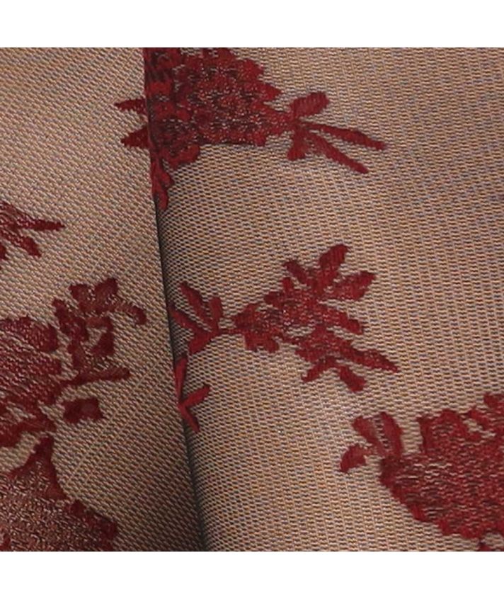 Panty met bloemendessin in rood