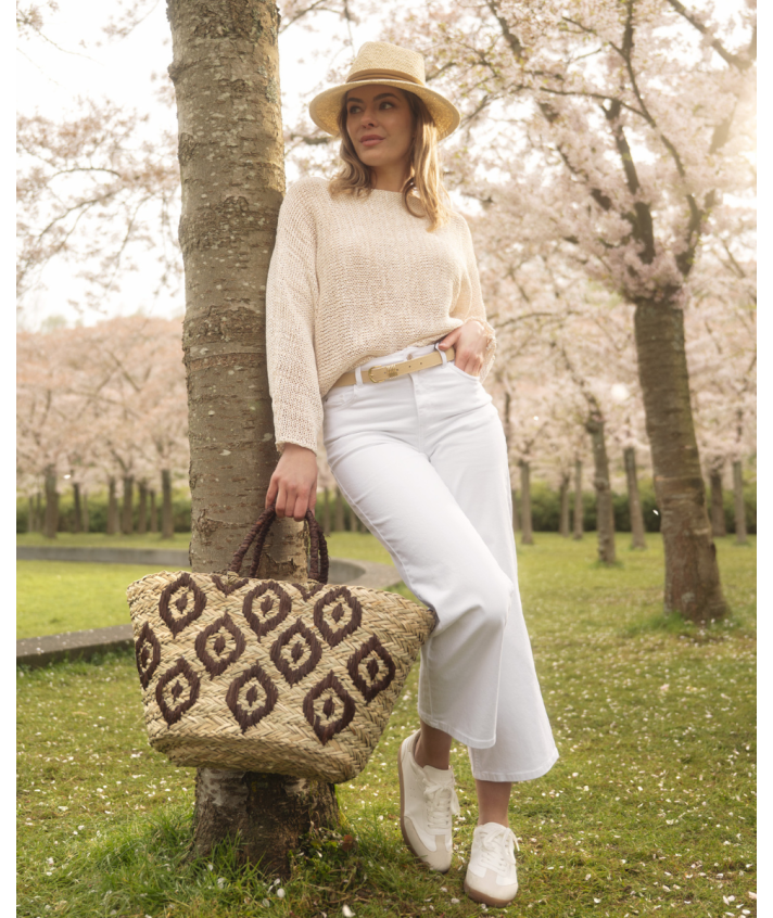 Ikat raffia shopper