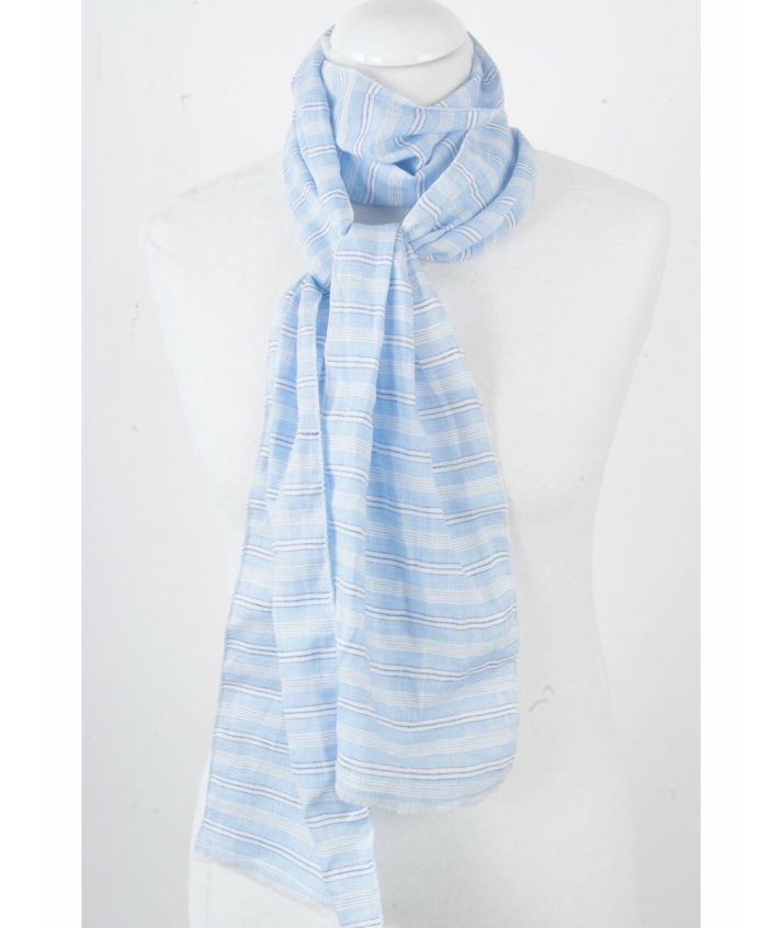 ,,,,,,Gestreepte linnen shawl licht jeans-offwhite,Gestreepte linnen shawl licht jeans-offwhite