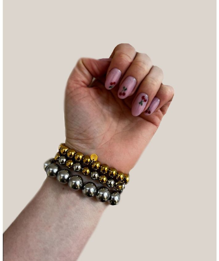 Lauri – zilver en gouden bolletjesarmband 