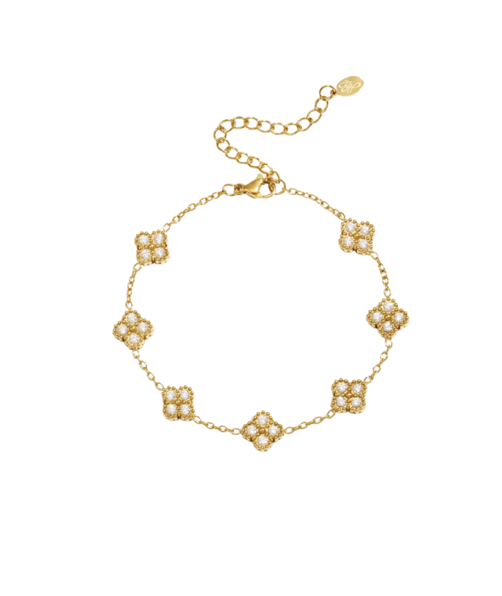 Klaver armband met strass
