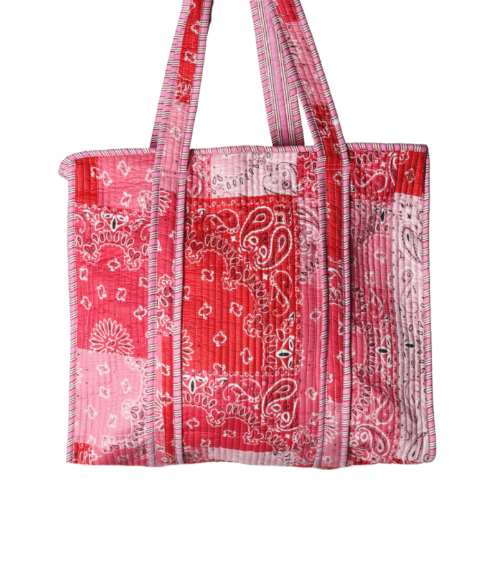 Gewatteerde shopper tas met bandana print