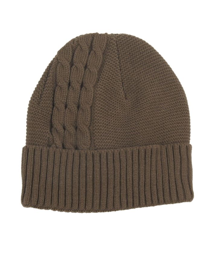 Fijngebreide muts in taupe