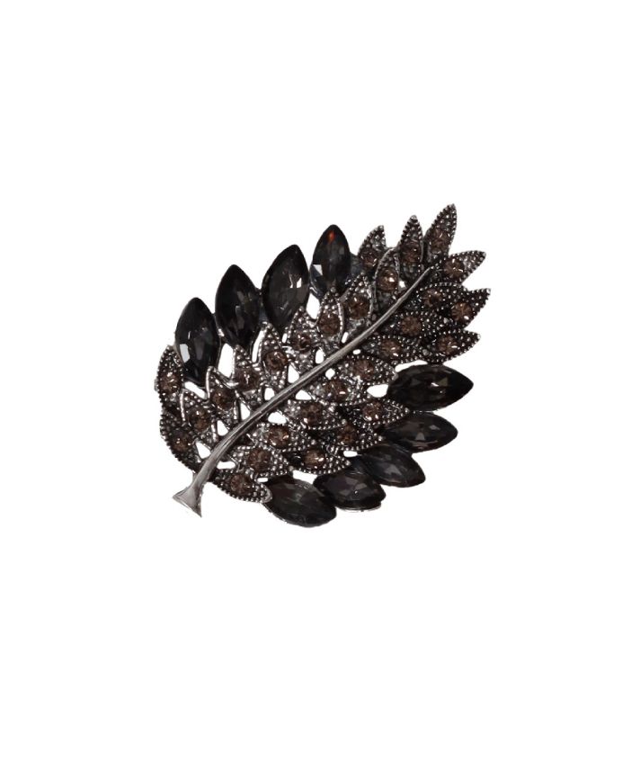 Broche – blad met strass