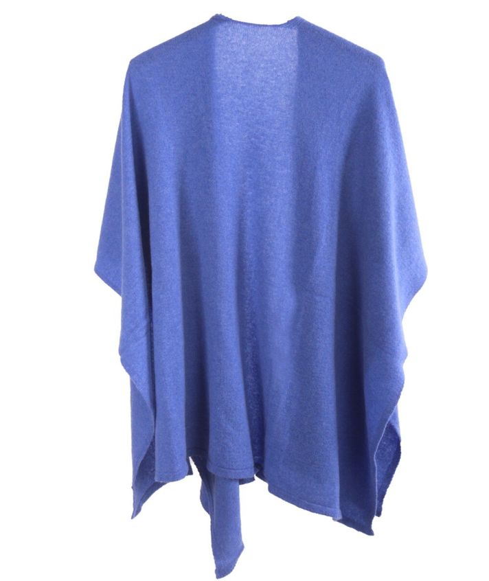 Omslagdoek van 100% kasjmier in blauw