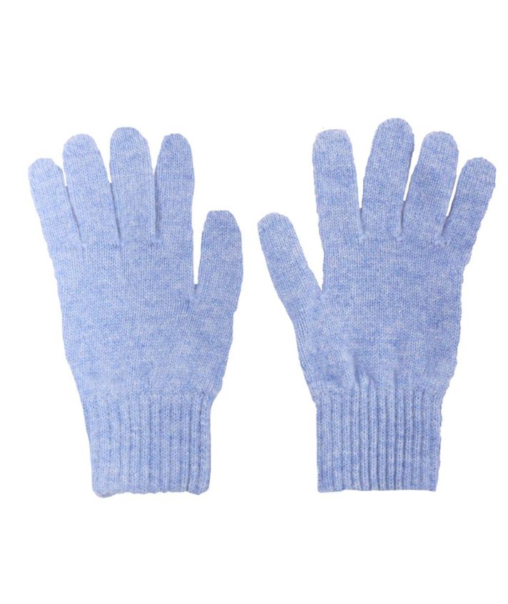 Fijn gebreide lichtblauwe 100% kasjmier handschoenen