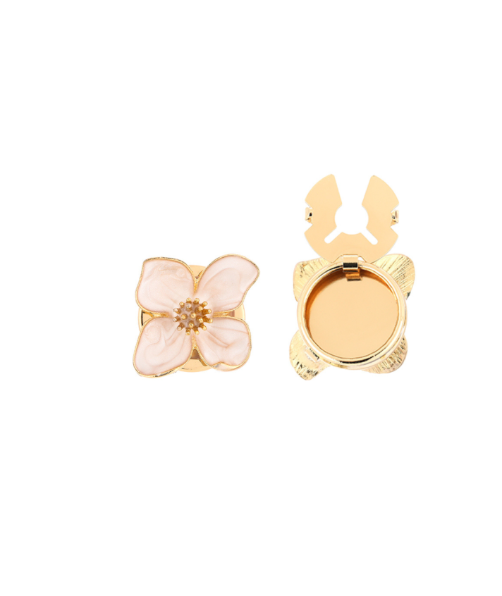 Lichtroze bloem cover button