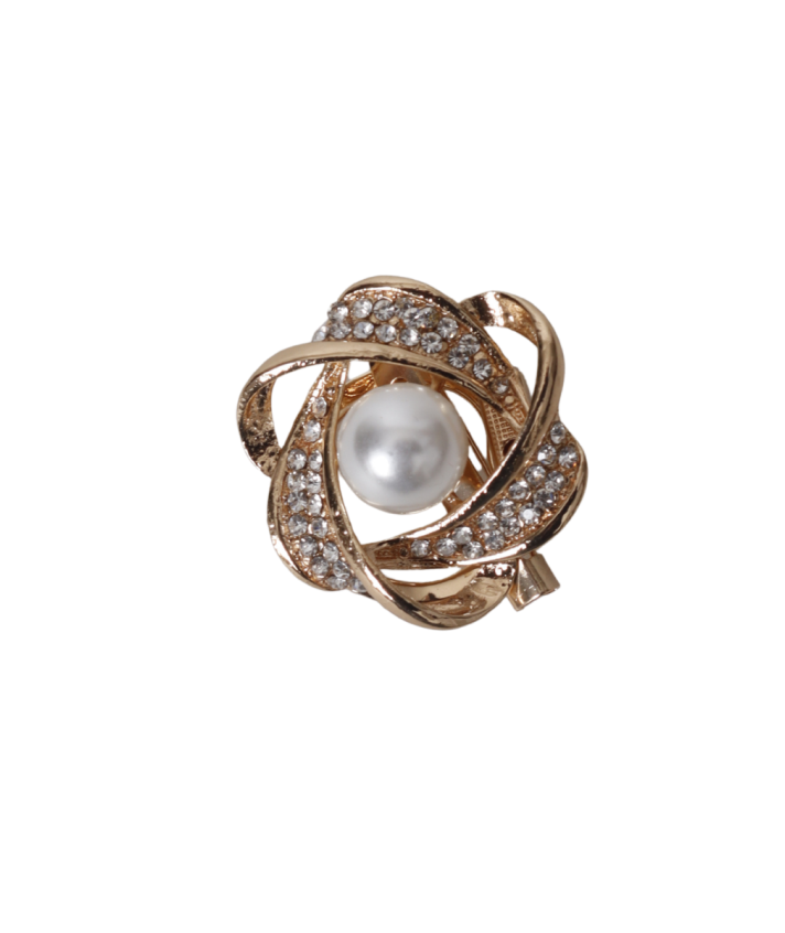 Parel & strass broche