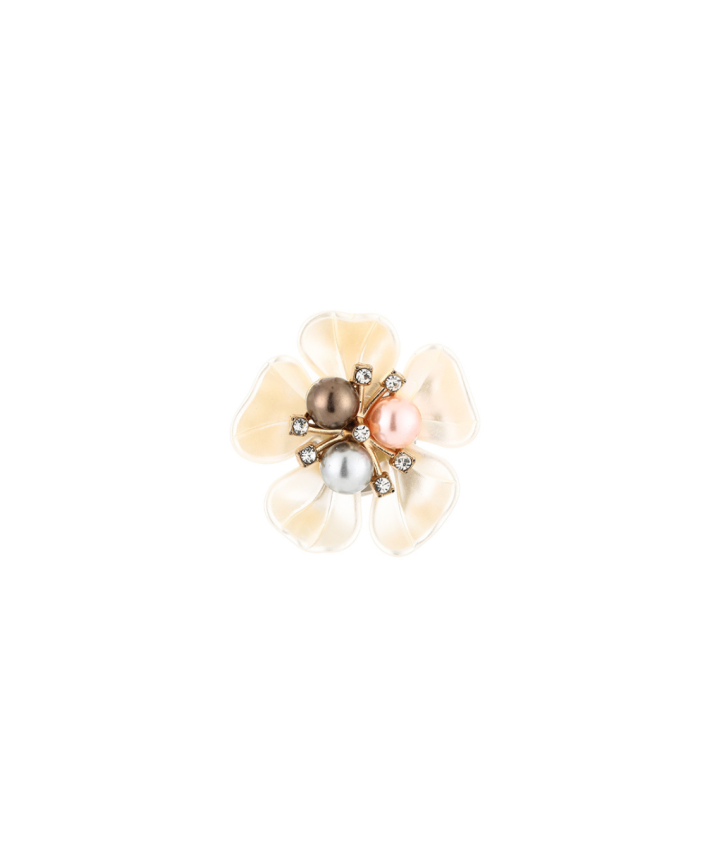 Cover button met ivoorkleurige bloem