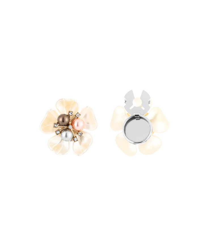 Cover button met ivoorkleurige bloem