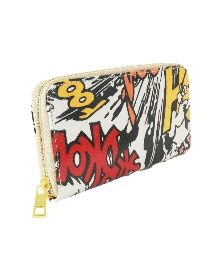 zip around portemonnee met Pop Art strip print