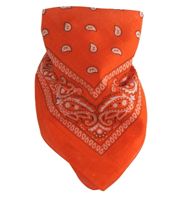 Bandana / boerenzakdoek met klassieke paisley print in oranje