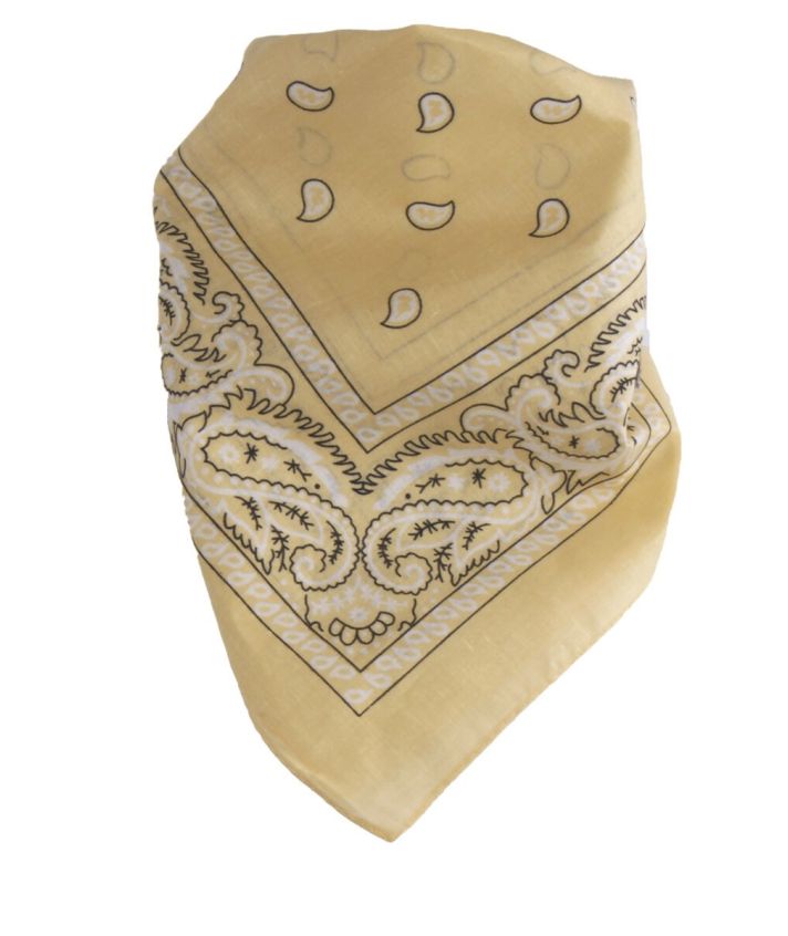 Bandana / boerenzakdoek met klassieke paisley print in beige