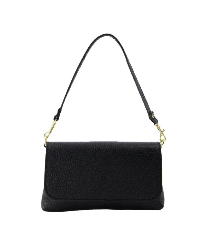 Lederen clutch in zwart