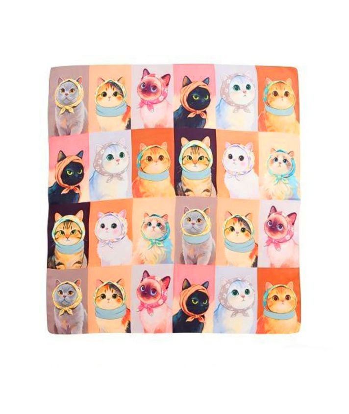 sjaaltje-met-kattenprint-in oranje