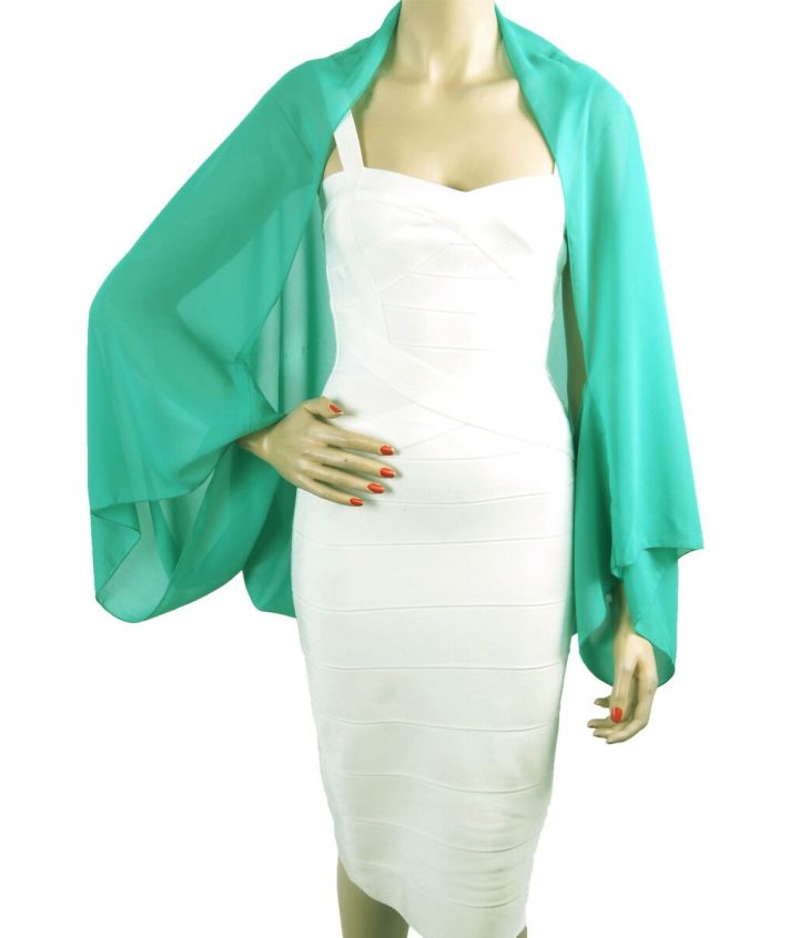 Bolero stola van esmerald groene crêpe voile