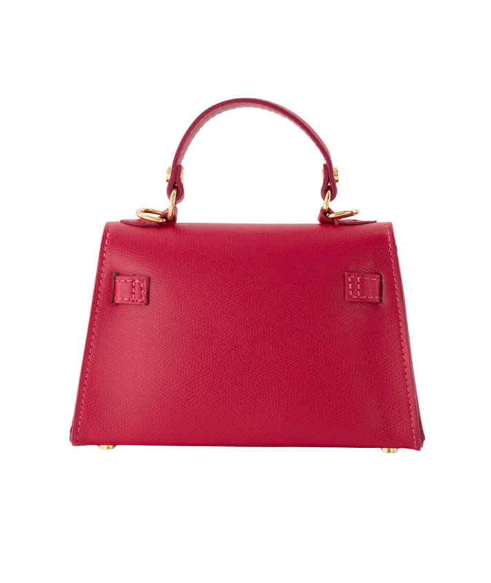 Livia lederen handtas -fuchsia