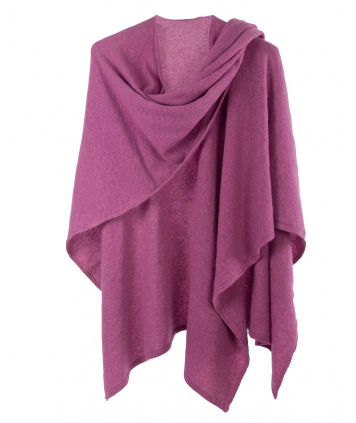 Omslagdoek van 100% kasjmier roze