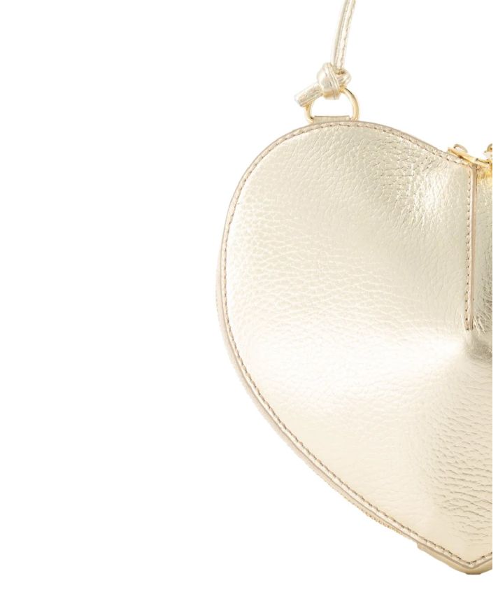 Abby hartvormige grain lederen crossbodytas in goud