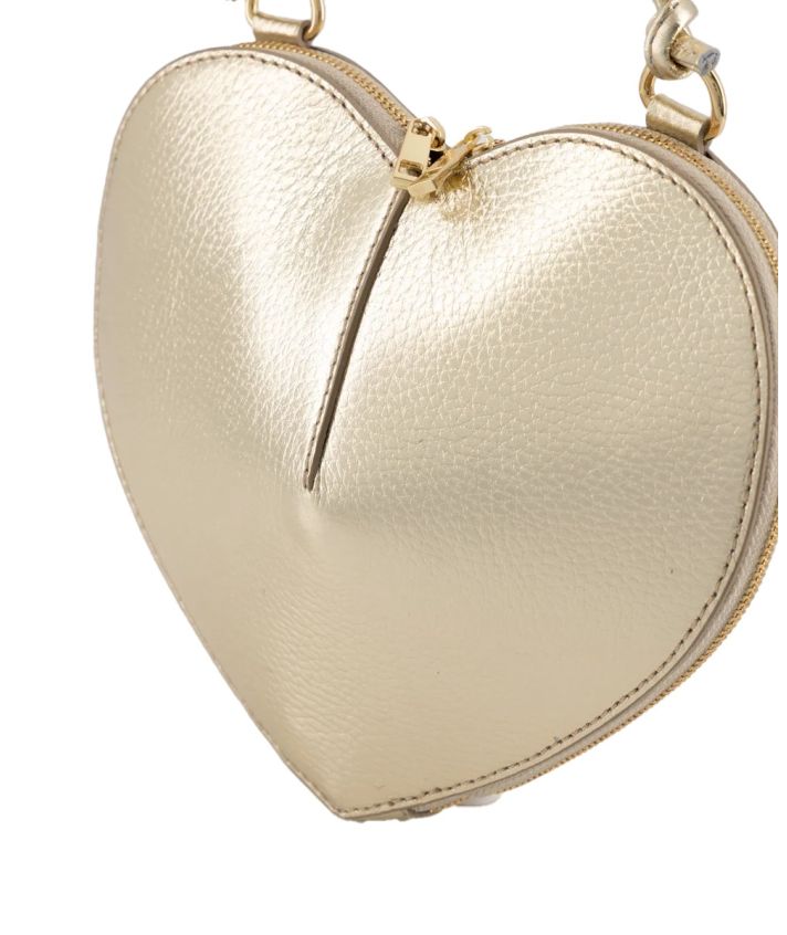Abby hartvormige grain lederen crossbodytas in goud