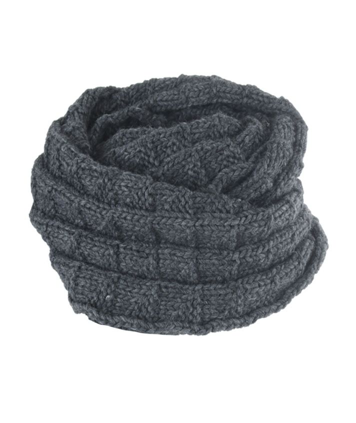 Wol-alpaca blend colsjaal in middengrijs