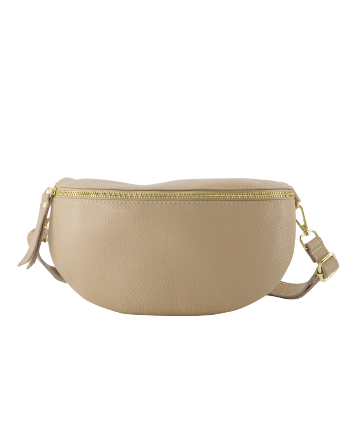 Juna lederen heuptas in taupe