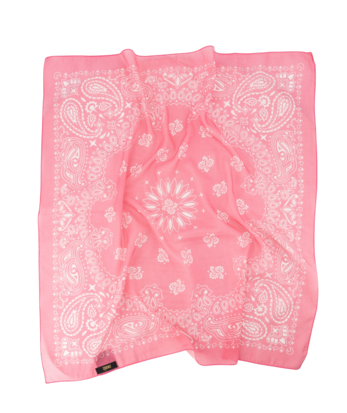 Zijde-blend bandana sjaal in roze
