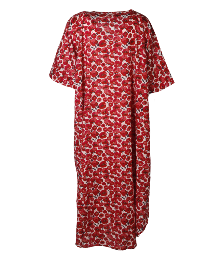 Lange katoenen kaftan met bloemenprint
