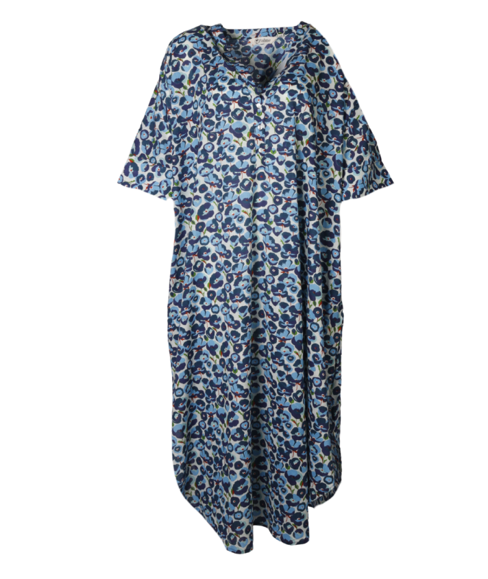 Lange katoenen kaftan met bloemenprint