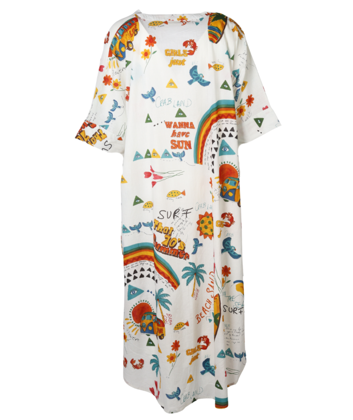 Lange kaftan jurk in zomerse print
