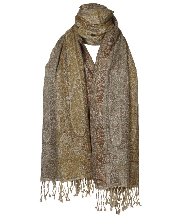 Kasjmier pashmina sjaal met geweven paisley