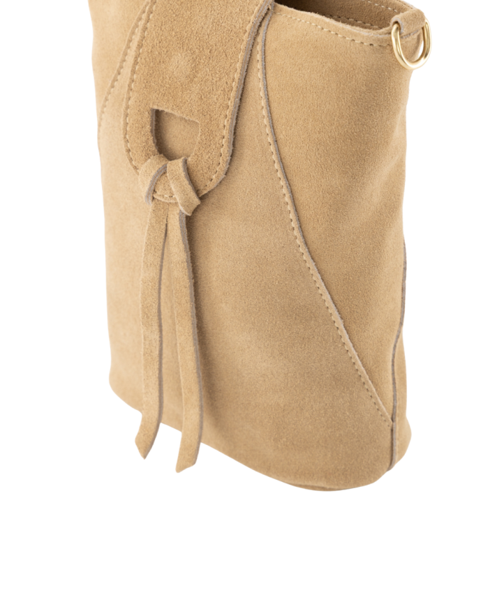 Kendra suède crossbody tas in beige