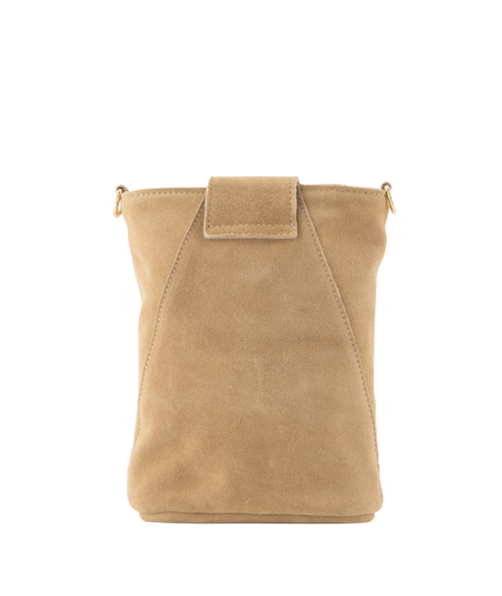 Kendra suède crossbody tas in beige
